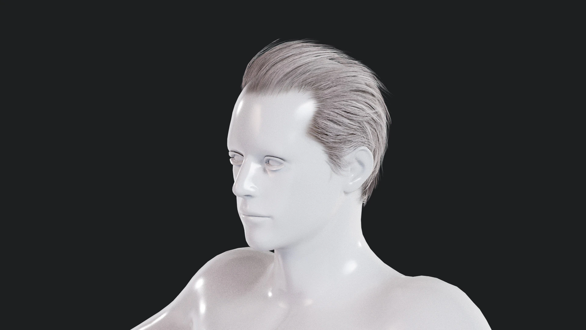 Realistic Male Hair Low-poly 3D Model .c4d .max .obj .3ds .fbx .stl .blend 