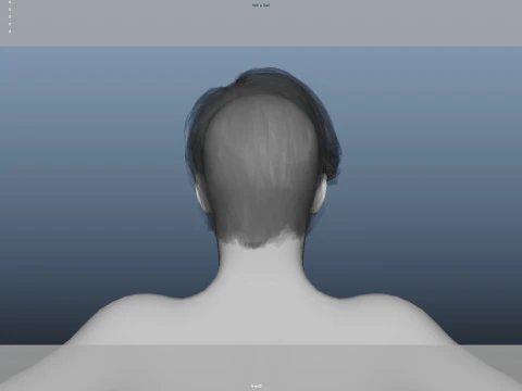 Realistic Male Hair Low-poly 3D Model