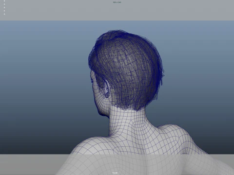 Realistic Male Hair Low-poly 3D Model