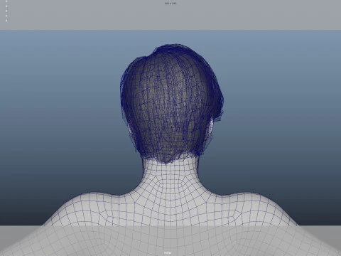 Realistic Male Hair Low-poly 3D Model