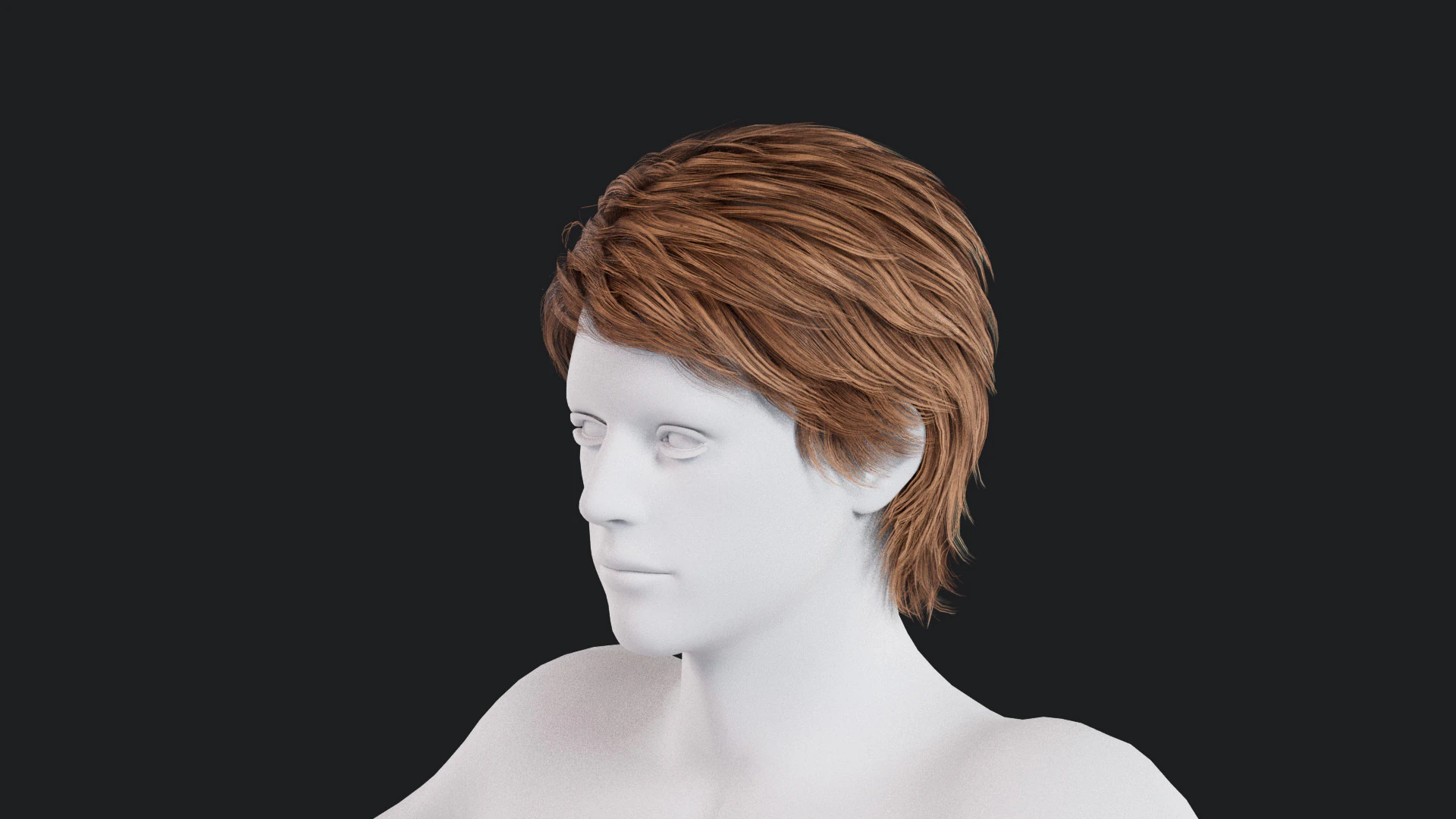 Realistic Male Hair Low-poly 3D Model .c4d .max .obj .3ds .fbx .stl .blend 