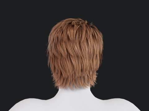 Realistic Male Hair Low-poly 3D 모델