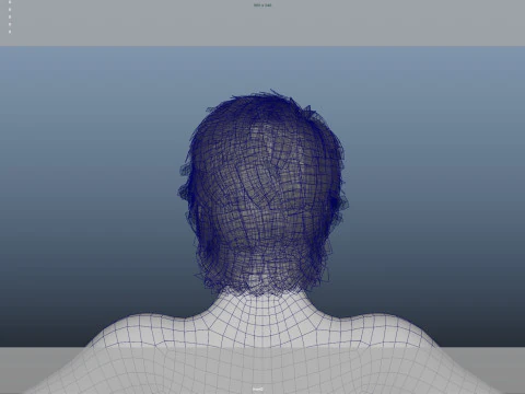 Realistic Male Hair Low-poly 3D Model