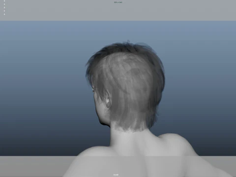 Realistic Male Hair Low-poly 3D Model