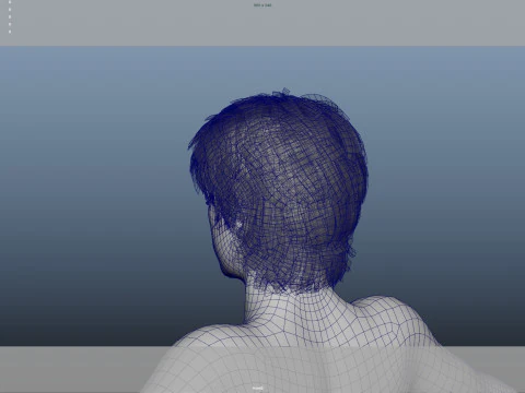 Realistic Male Hair Low-poly 3D Model