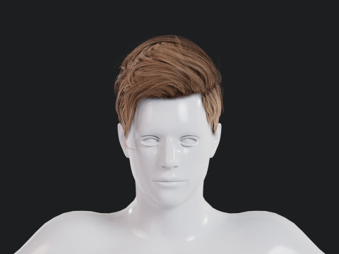 Realistic Male Hair Low-poly 3D Модель