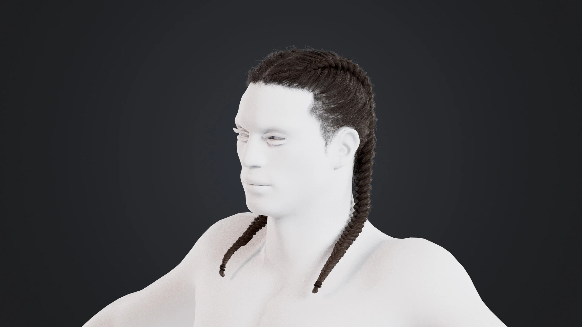 African character Hair 3D Model .c4d .max .obj .3ds .fbx .stl .blend