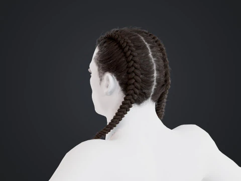 African character Hair 3D Model
