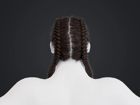 African character Hair 3D Model