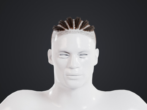 African character Hair 3D Modell