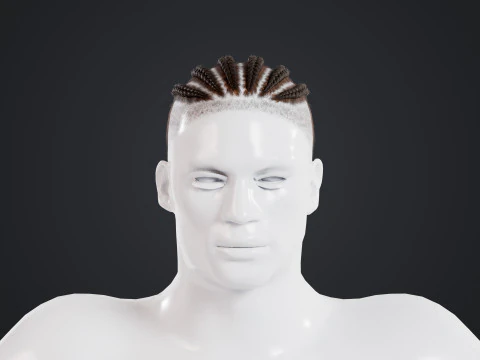 African character Hair 3D Model
