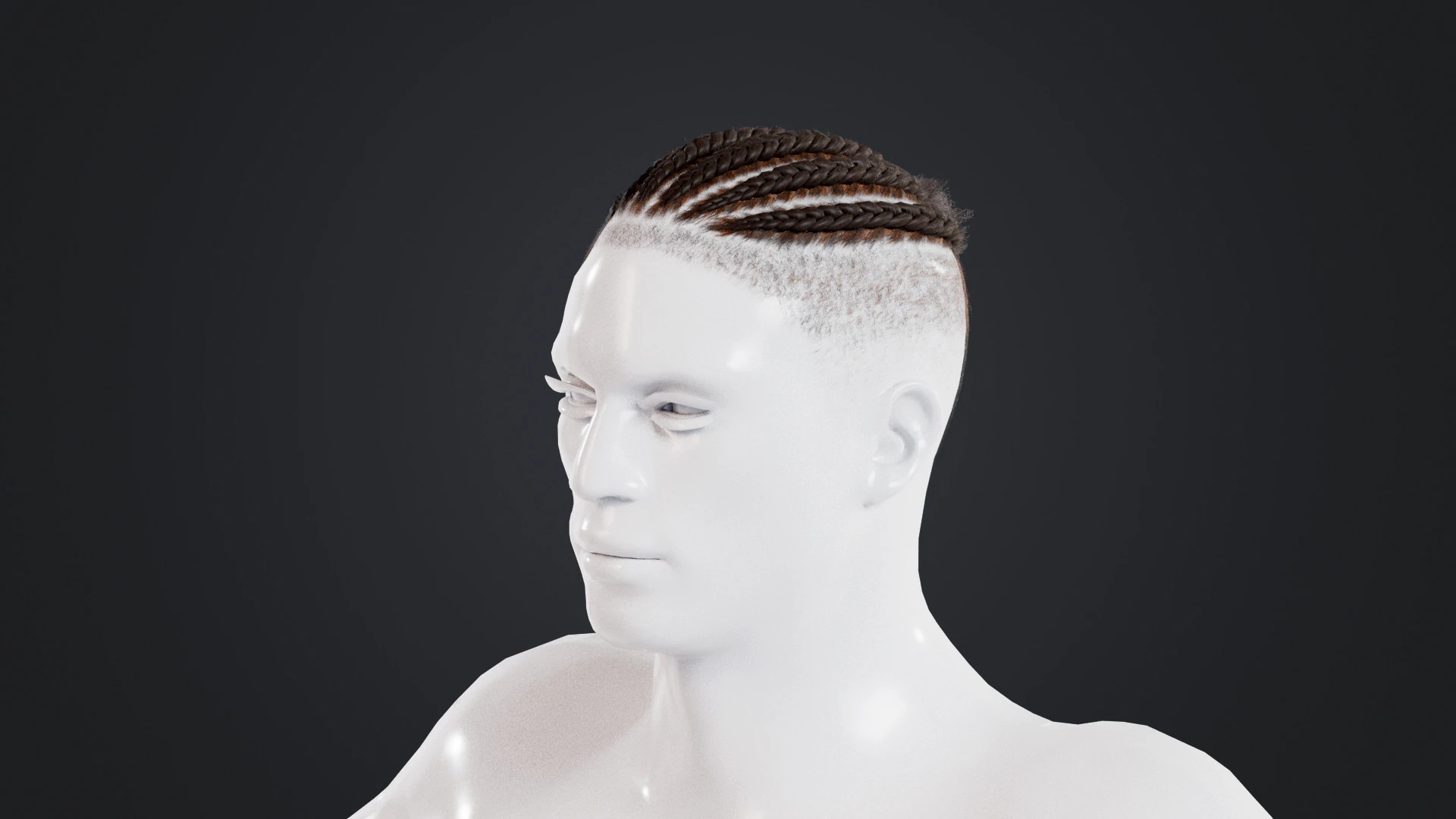 African character Hair 3D Model .c4d .max .obj .3ds .fbx .stl .blend 