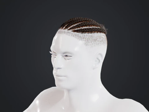 African character Hair 3D Model