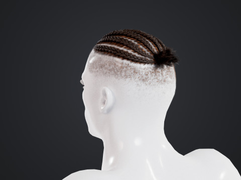 African character Hair 3D Modell