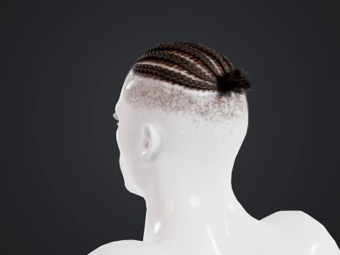 African character Hair 3D Model
