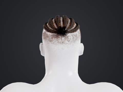 African character Hair 3D Modell