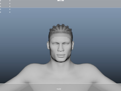 African character Hair 3D Modell