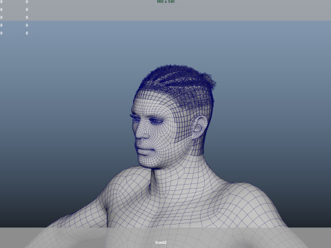 African character Hair 3D Modell