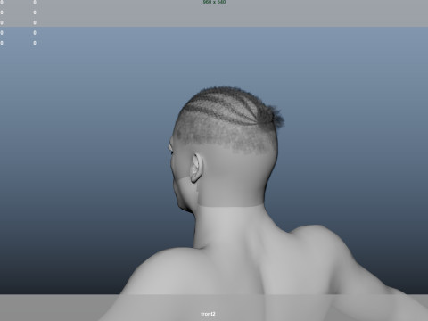 African character Hair 3D Modell