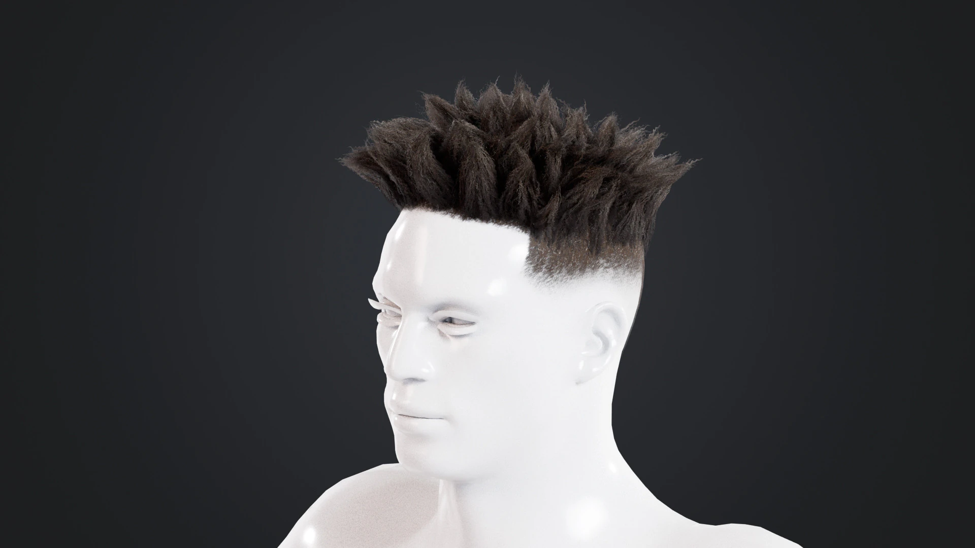 African character Hair 3D Model .c4d .max .obj .3ds .fbx .stl .blend