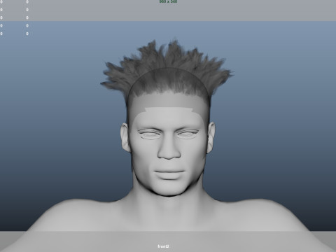 African character Hair 3D Model