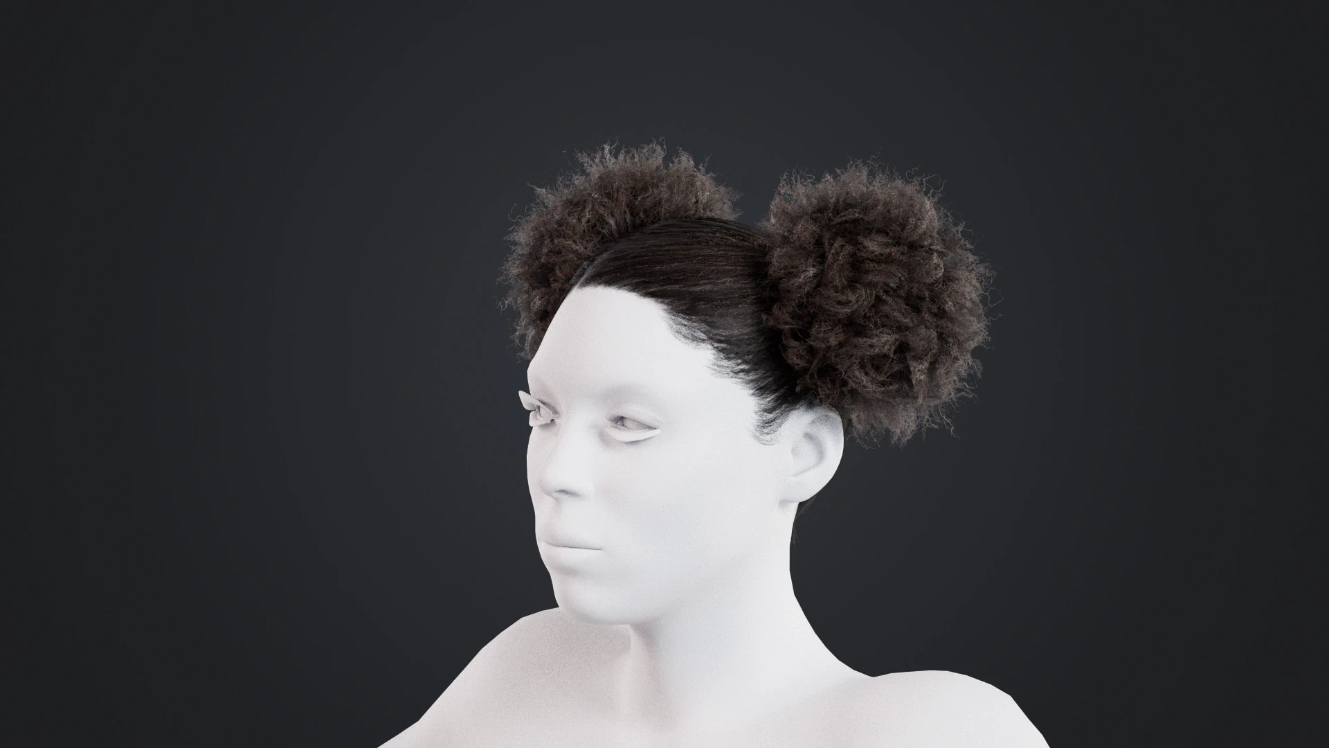 African character Hair 3D Model .c4d .max .obj .3ds .fbx .stl .blend 