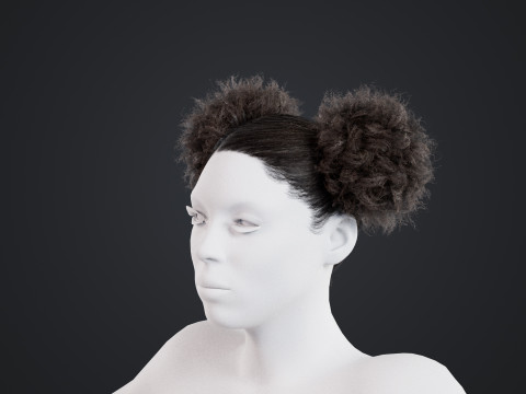 African character Hair 3D Model