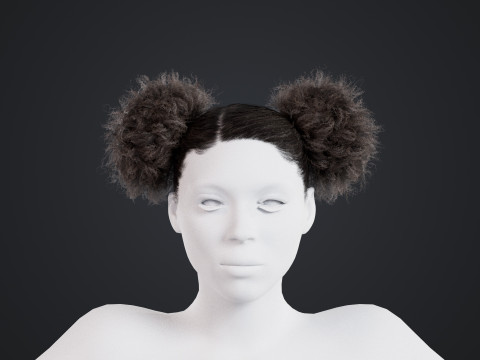 African character Hair Modelo 3D