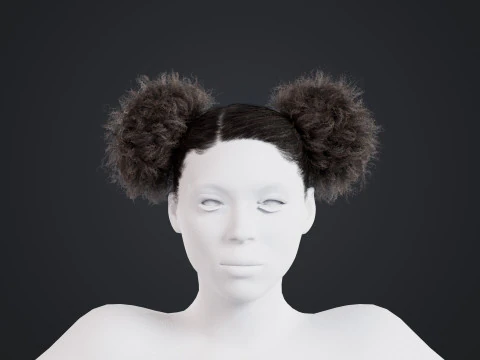 African character Hair 3D Model