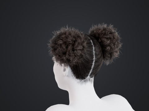 African character Hair Modelo 3D