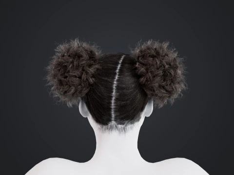 African character Hair 3D Model