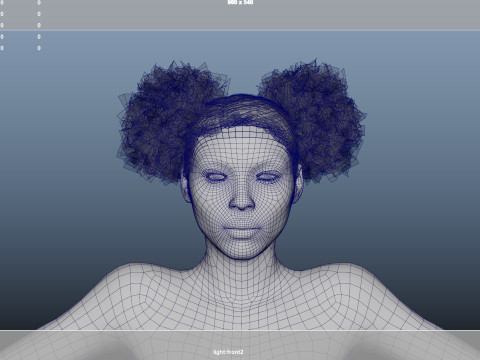 African character Hair Modelo 3D