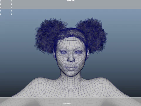 African character Hair 3D Model