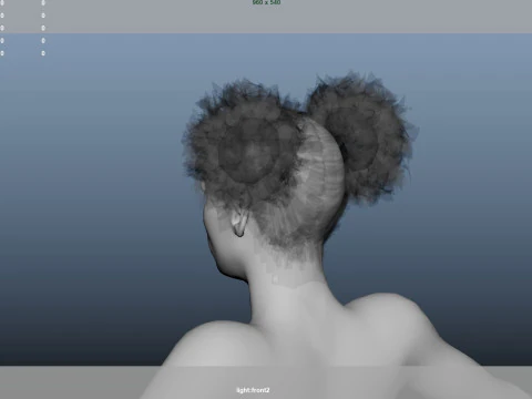 African character Hair 3D Model
