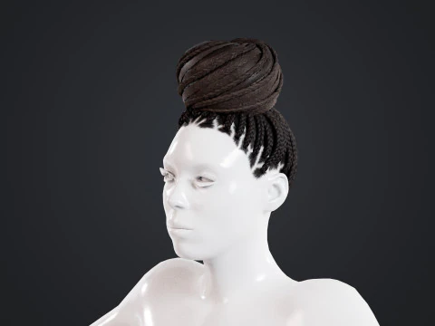 African character Hair 3D Model