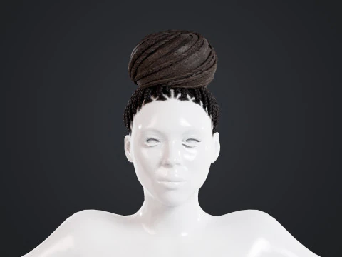 African character Hair 3D Model
