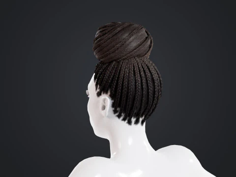 African character Hair 3D Model