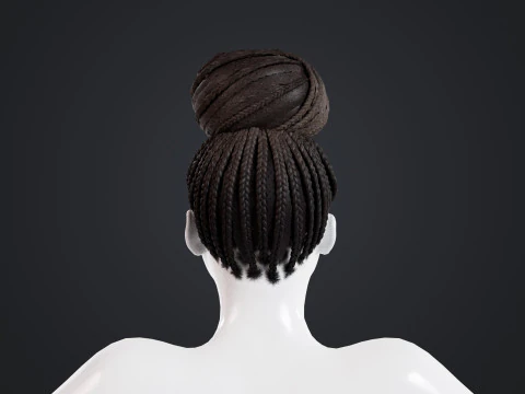 African character Hair 3D Model