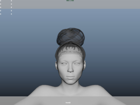 African character Hair Modelo 3D