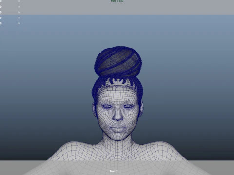 African character Hair 3D Model