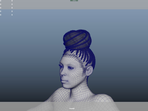 African character Hair Modelo 3D