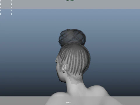 African character Hair 3D Model