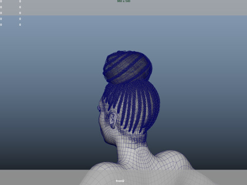 African character Hair Modelo 3D