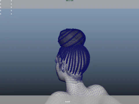African character Hair 3D Model