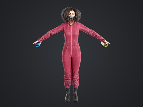 Graffiti Female Model 3D