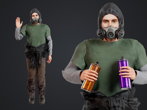 Graffiti Male 3D Model