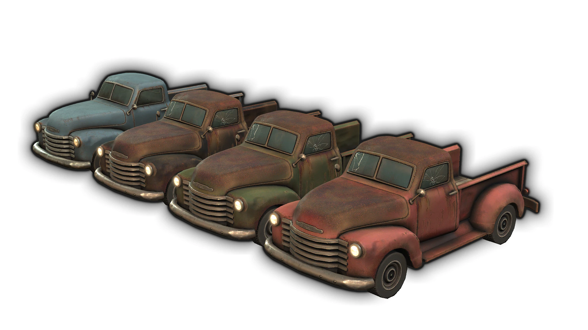 Old Truck 3D Model .c4d .max .obj .3ds .fbx .stl .blend 