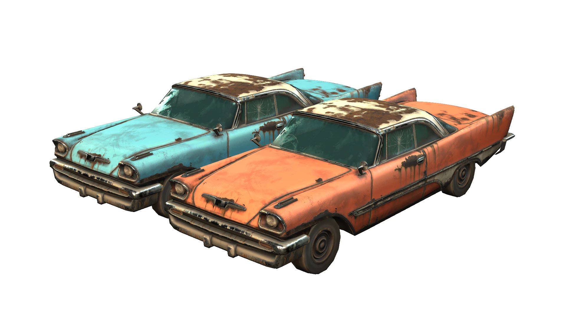 Rusty Car 3D Model .c4d .max .obj .3ds .fbx .stl .blend 