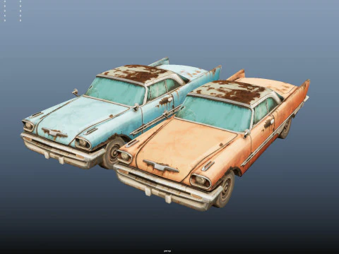 Rusty Car 3D Model
