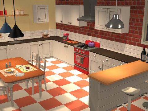 Cartoon Kitchen 3D Model
